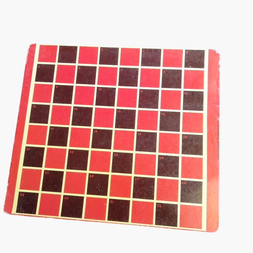 Transogram 9 Men Morris Checkers Game Board Card 2 Sided Vintage 1955